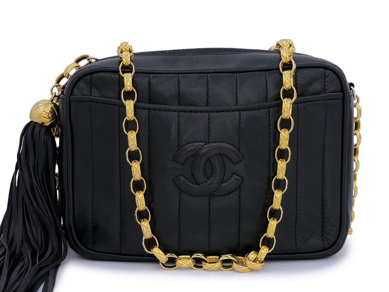 Chanel 1994 Vintage Black Mademoiselle Lambskin Mini Camera Bag 24k GH –  Boutique Patina