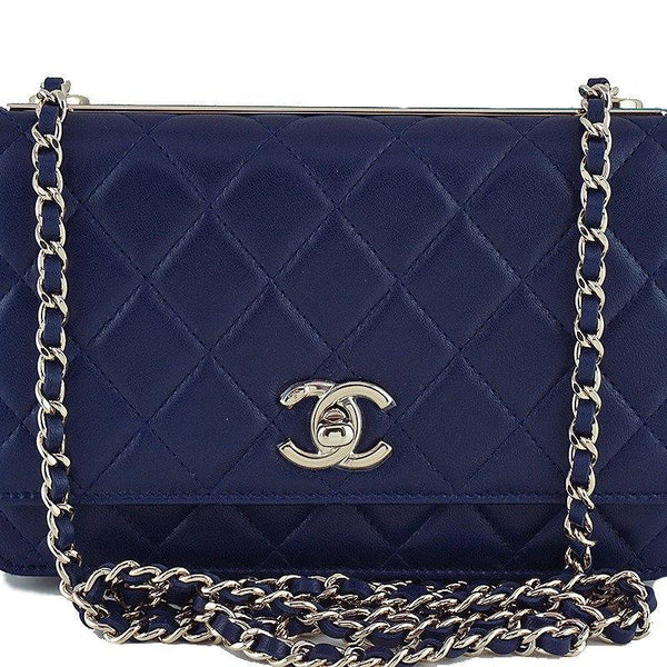 NWT 16K Chanel Blue Trendy CC Classic Wallet on Chain WOC Flap Bag Rar – Boutique  Patina