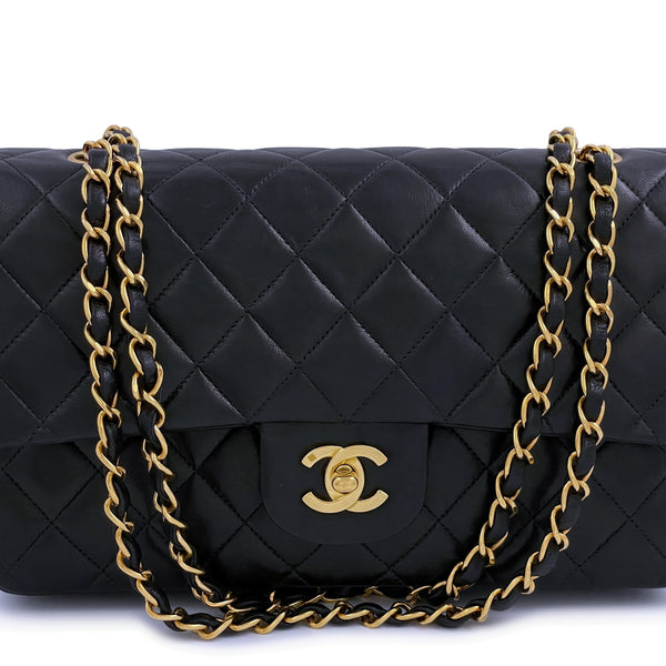Chanel 1994 Vintage Black Medium Classic Double Flap Bag 24k