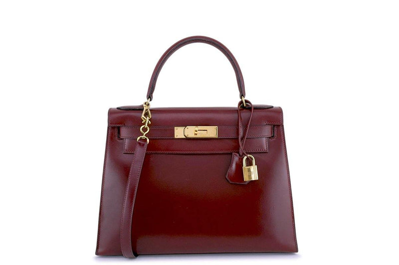 My new old Hermes kelly in box leather in Rouge H l🍷 A deep burgundy , Hermes Bag