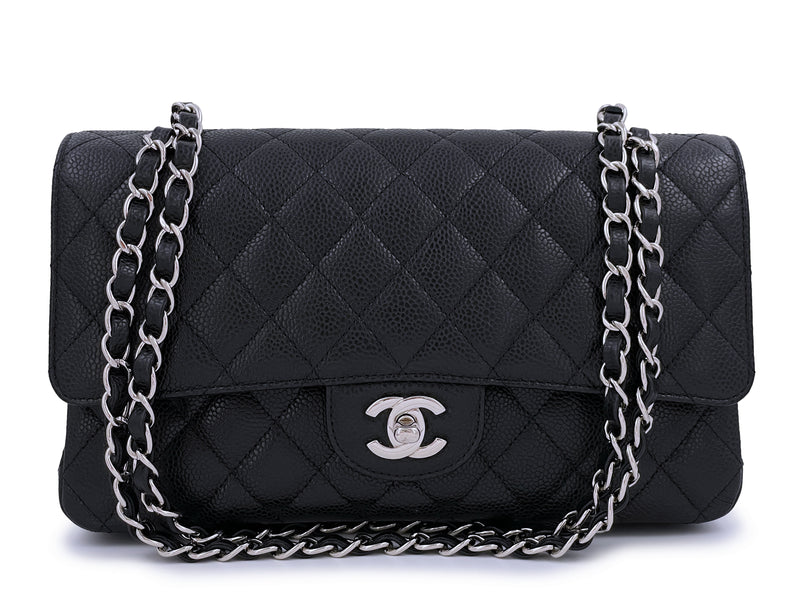 chanel double flap caviar leather bag
