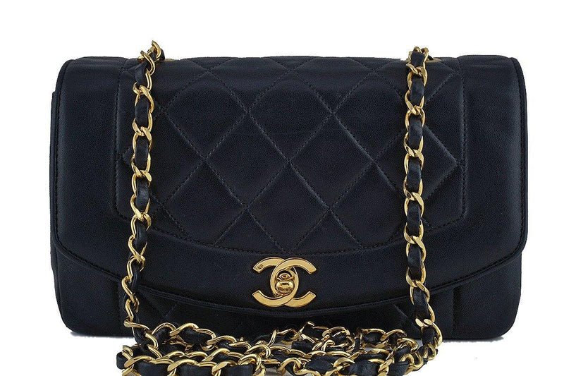 Chanel Black Vintage Quilted Classic "Diana" Shoulder Flap Bag - Boutique Patina