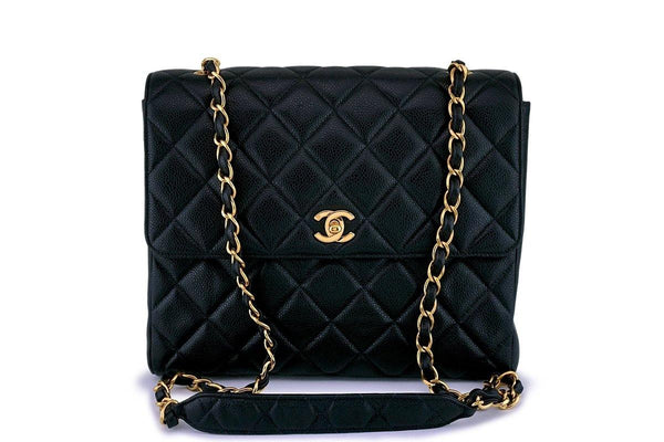 Chanel Vintage Caviar Classic Tall Medium Flap Bag 24k GHW - Boutique Patina