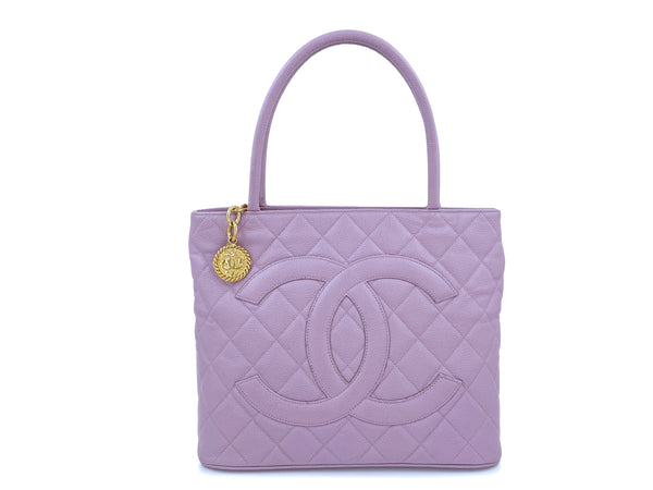 Chanel Violet Purple Caviar Medallion Shopper Tote Bag GHW - Boutique Patina