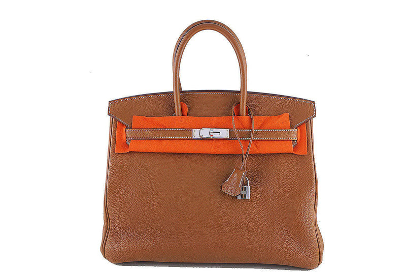 Hermes 35cm Birkin Bag in Gold Togo, PHW - Boutique Patina