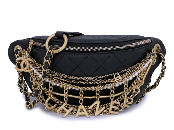 Chanel Waist Collectible Rare Vintage 90's Runway Black Patent Fanny Pack  Belt For Sale at 1stDibs