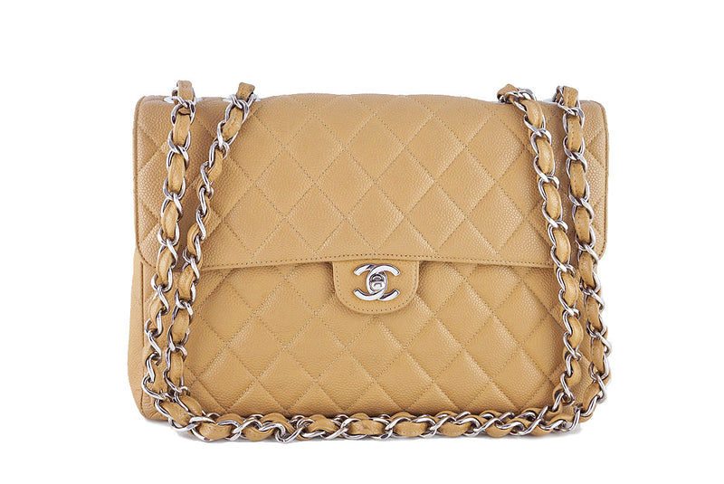 Chanel Camel Beige Caviar Jumbo Quilted Classic 2.55 Flap Bag – Boutique  Patina
