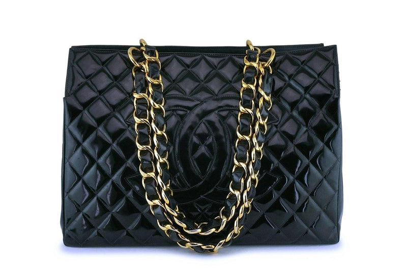Rare Chanel Black Vintage Patent Original Grand Shopper GST Tote Bag –  Boutique Patina