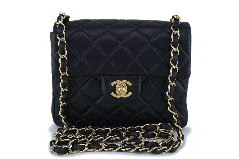 Chanel Black Classic Square Mini Flap Bag 24k GHW - Boutique Patina