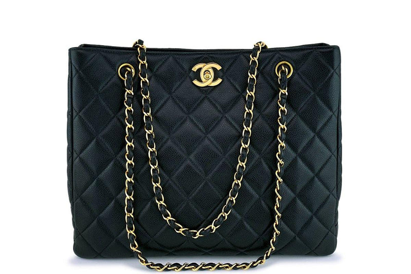 Chanel Black Caviar Classic Clasp Tote Bag 24k GHW – Boutique Patina