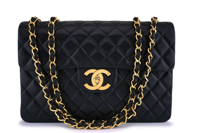 Chanel Dark Beige Vertical Quilted Caviar Leather Classic Maxi Jumbo XL Bag  - Yoogi's Closet