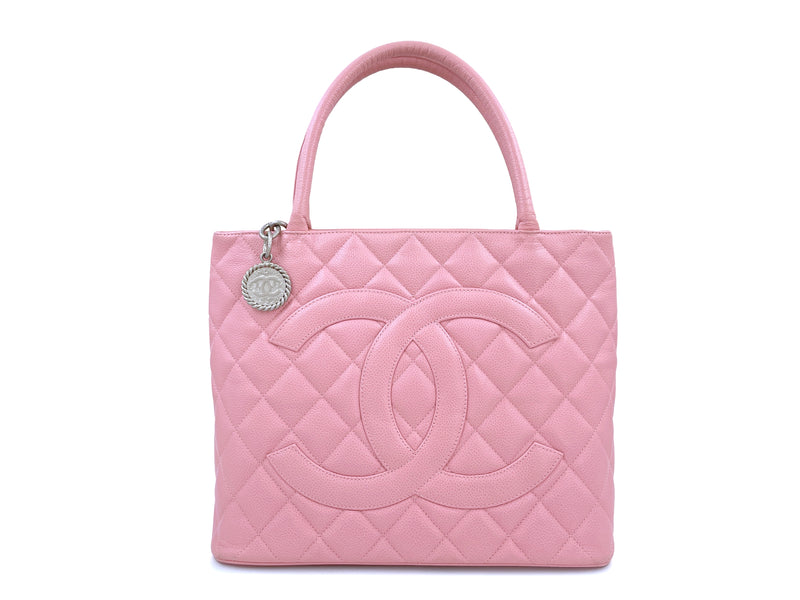 Chanel Vintage Caviar Medallion Tote Bag Sakura Pink - Boutique Patina