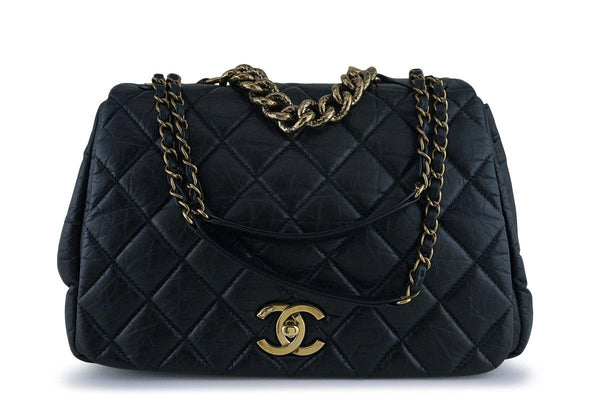 Chanel Black Calf Jumbo Quilted Luxury Accordion Flap Bag - Boutique Patina
