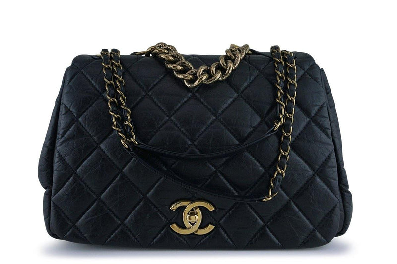 Chanel Black Calf Jumbo Quilted Luxury Accordion Flap Bag – Boutique Patina