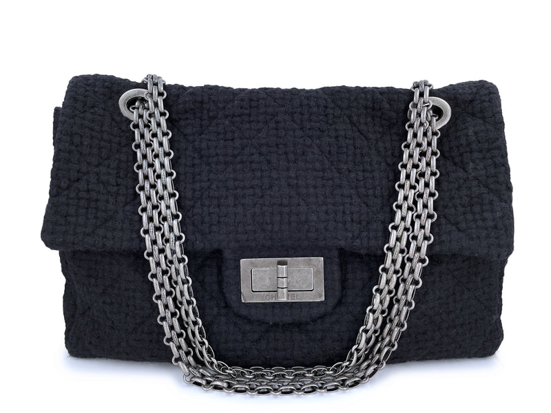 Rare Chanel Black Tweed XXL Supermodel Reissue Flap Bag Weekender RHW –  Boutique Patina