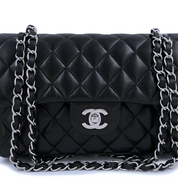 Chanel Black Lambskin Small Classic Double Flap Bag SHW – Boutique