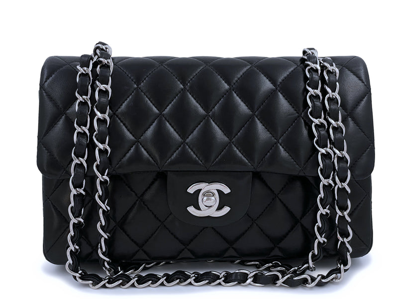 Chanel Black Lambskin Small Classic Double Flap Bag SHW – Boutique