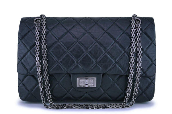 Chanel Black Aged Calfskin Reissue Large 227 2.55 Flap Bag RHW - Boutique Patina