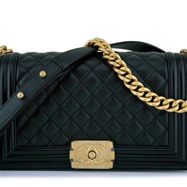 NIB Chanel Black Caviar Classic Medium Boy Flap Bag GHW – Boutique Patina