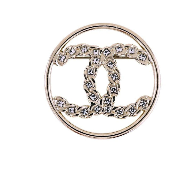 NIB Chanel 19P Circle CC Logo Crystal Brooch Gold – Boutique Patina