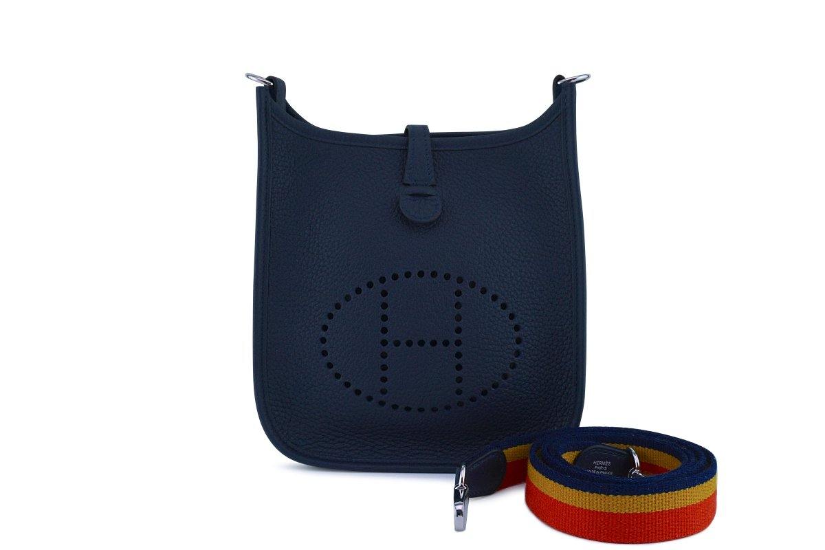 NWT Hermes Navy Blue Bleu Nuit Mini Evelyne 16 TPM Messenger Bag Boutique Patina