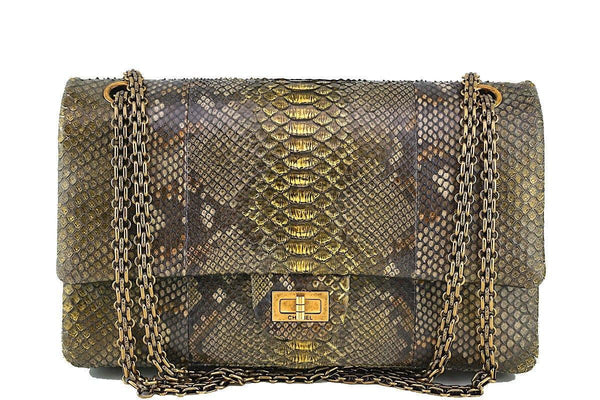 Chanel Limited Gold Python 226 Classic Reissue 2.55 Flap Bag - Boutique Patina