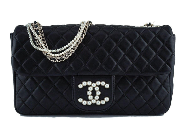 Chanel Black Rare Westminster Pearl Classic Quilted Flap Bag - Boutique Patina