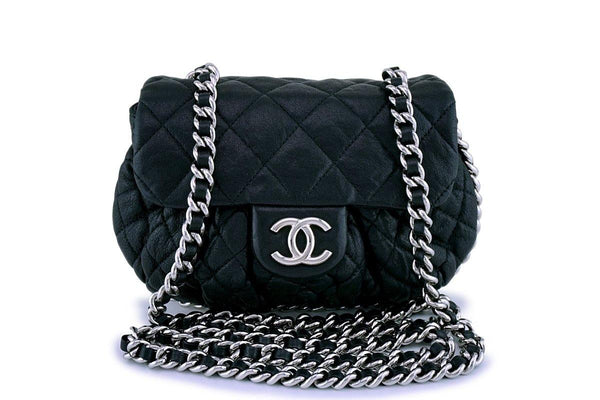 Chanel Black Mini/Small Chain Around Rounded Classic Cross Body Flap Bag SHW - Boutique Patina