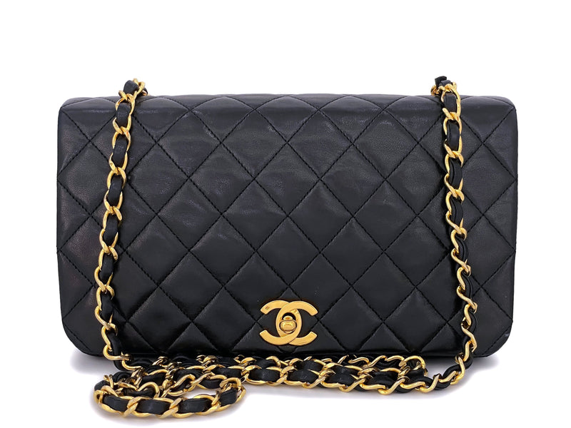Chanel 1989 Vintage Black Full Flap Bag 24k GHW Lambskin – Boutique Patina