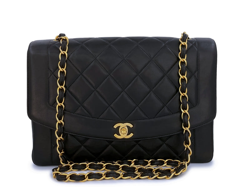 Very Rare Chanel Vintage 11in Large Diana Flap Bag 24k GHW – Boutique ...
