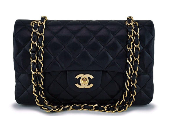 Chanel Black Small Lambskin Classic Double Flap Bag 24k GHW - Boutique Patina