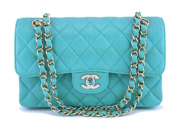 1000% AUTH RARE 🦄 CHANEL Medium Classic Double Flap 🦄 Pink Blue