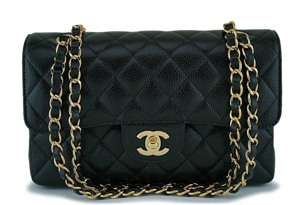 NIB Chanel Black Caviar Small Classic Double Flap Bag GHW – Boutique Patina