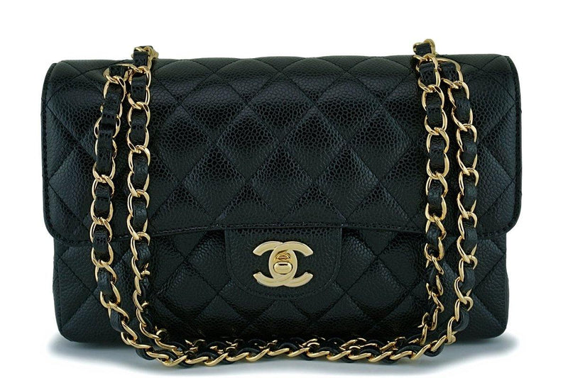 NIB Chanel Black Caviar Small Classic Double Flap Bag GHW - Boutique Patina