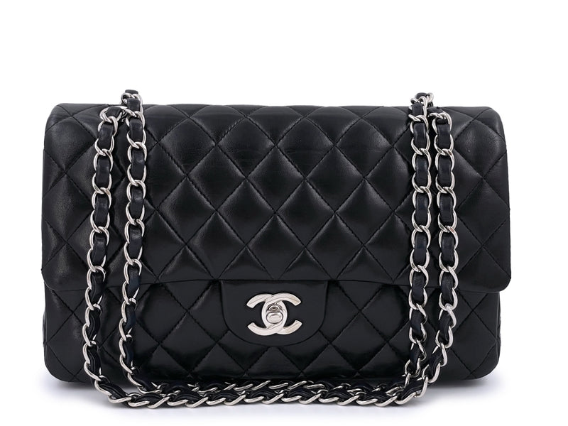 Chanel Black Medium Classic Double Flap Bag SHW Lambskin