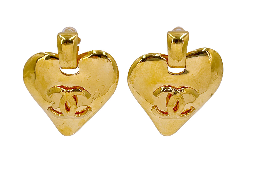 chanel heart earrings vintage