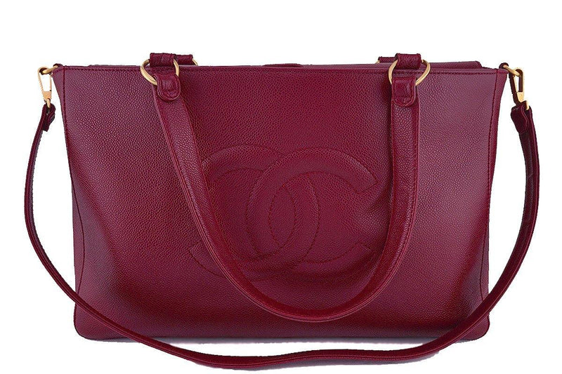 Chanel Caviar Tote, Red Logo Classic 2-Way Bag – Boutique Patina