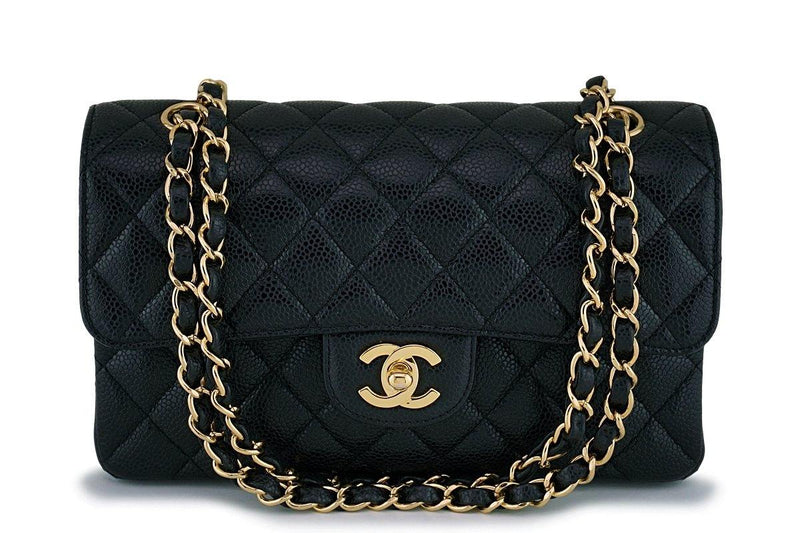 Chanel Black Caviar Small Classic Double Flap Bag GHW - Boutique Patina