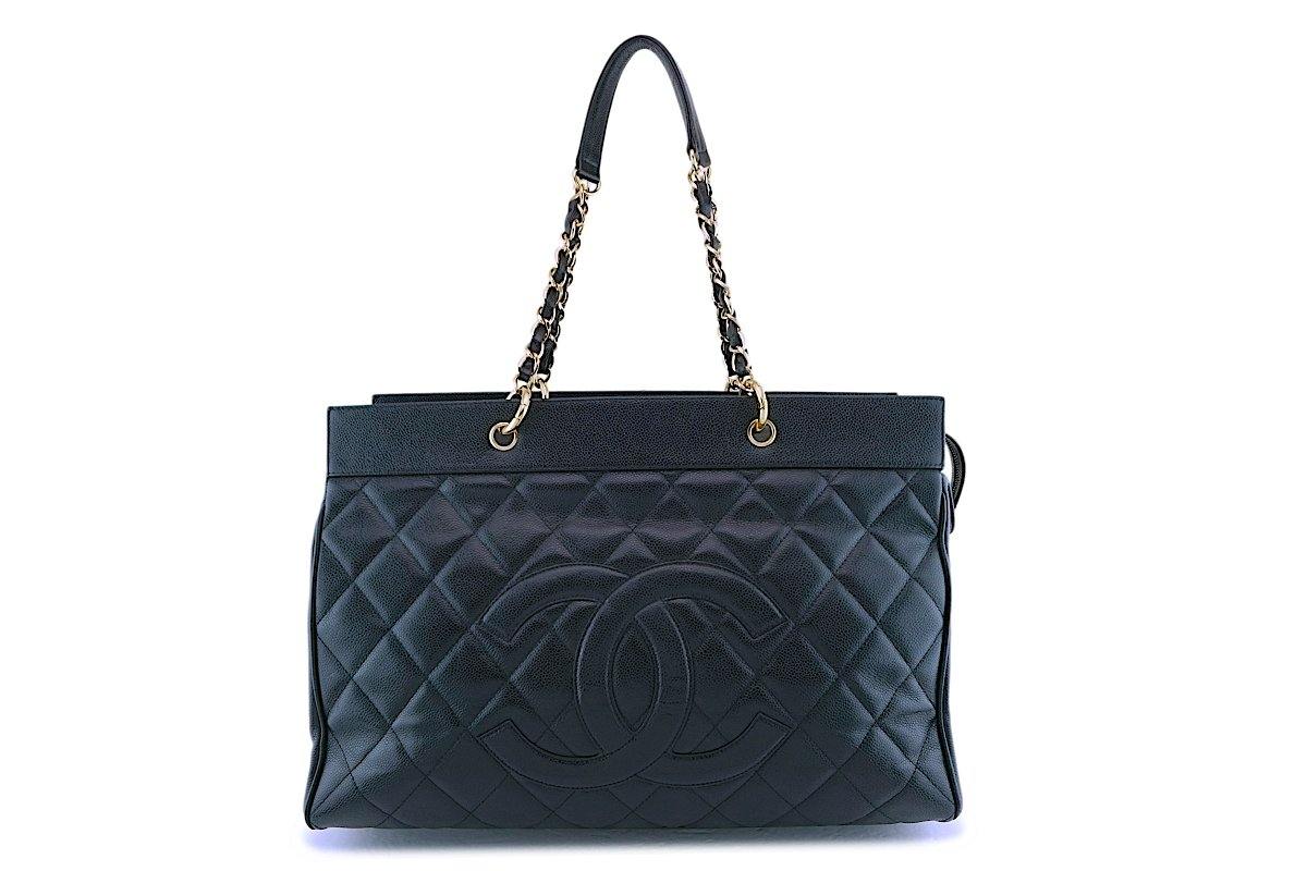 chanel travel tote bag Chanel Vintage Black Caviar Weekender XXL GST Travel Tote Bag – Boutique Patina
