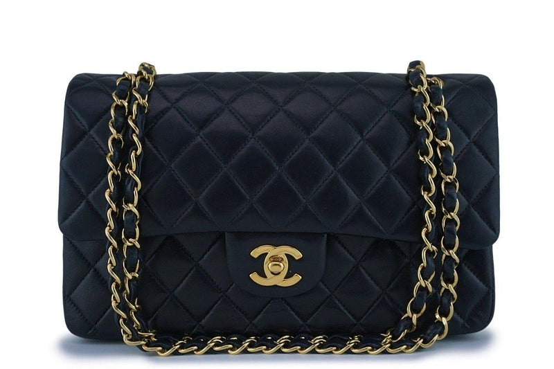 Chanel Classic Double Flap Quilted Caviar Gold-tone Small Black