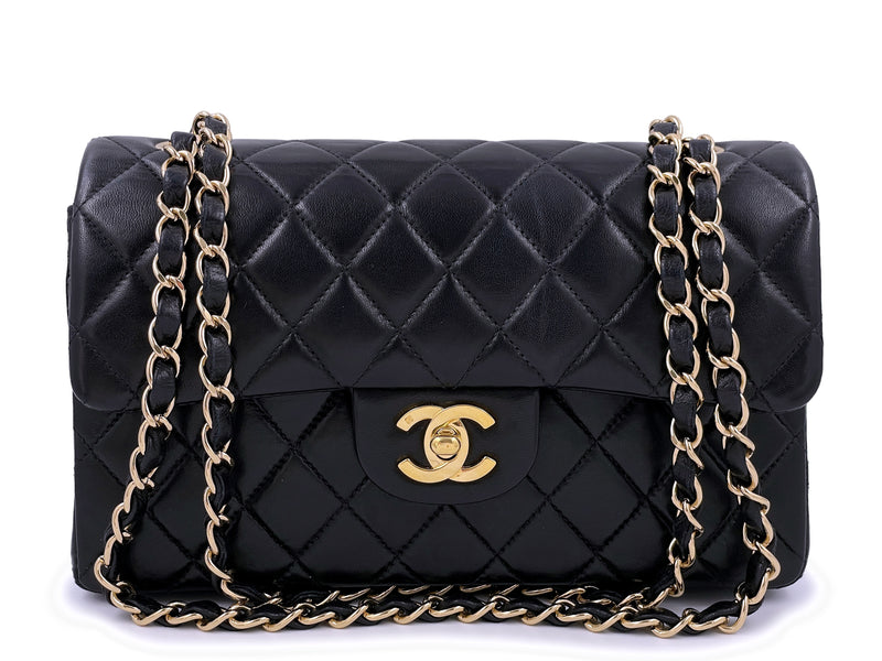 Chanel Vintage Black Small Classic Double Flap Bag 24k GHW