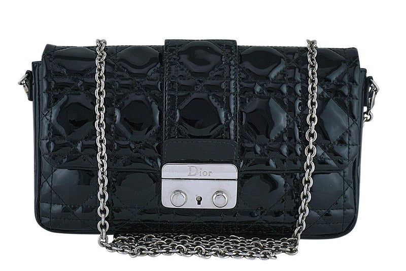 Christian Dior Black New Lock Pochette Wallet on Chain WOC Bag - Boutique Patina