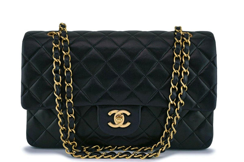 Chanel Black Lambskin Classic Double Flap Bag 24k GHW - Boutique Patina