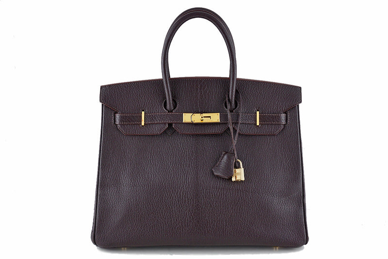 Hermes Ebene Chevre 35cm Birkin dark brown Bag - Boutique Patina