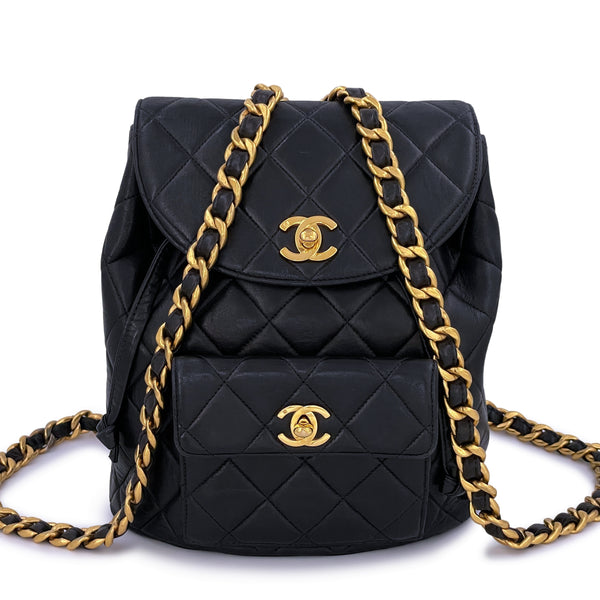 Chanel Vintage Black Duma Classic Backpack Bag 24k GHW