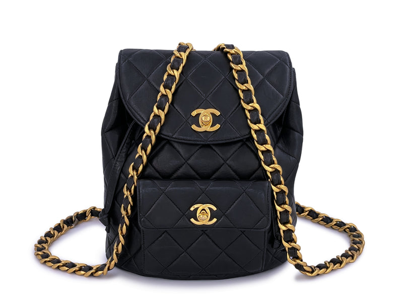 Chanel Vintage Black Duma Classic Backpack Bag 24k GHW Lambskin – Boutique Patina