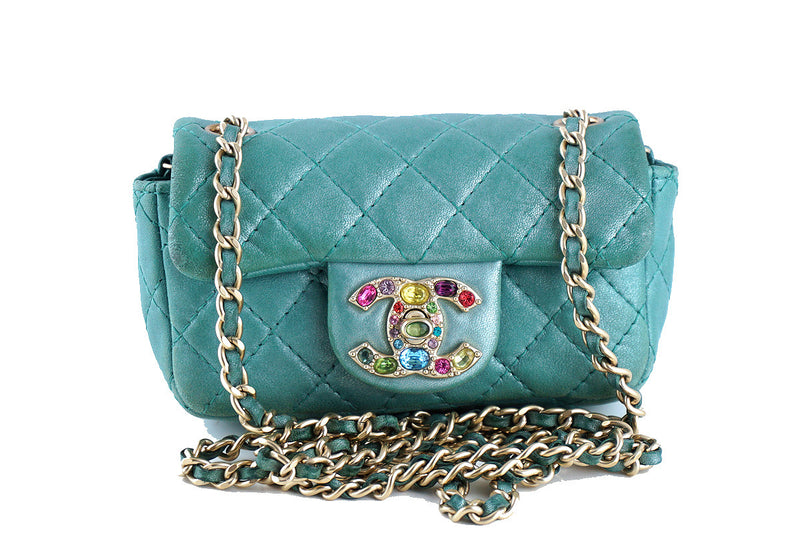 Chanel Turquoise Extra Mini Flap, Precious Jewel Limited 2.55 Bag - Boutique Patina