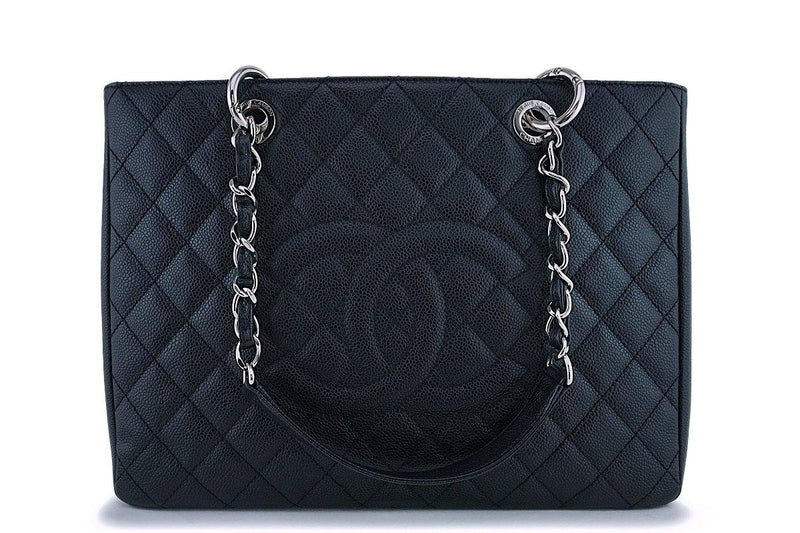 Chanel Black Caviar Timeless Grand Shopper Tote GST Bag SHW