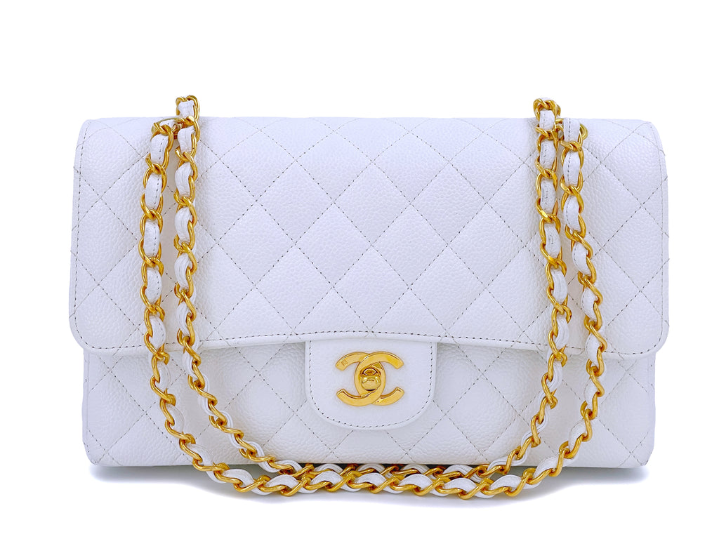 Chanel 1997 Vintage White Caviar Medium Classic Double Flap Bag 24k GH – Boutique  Patina