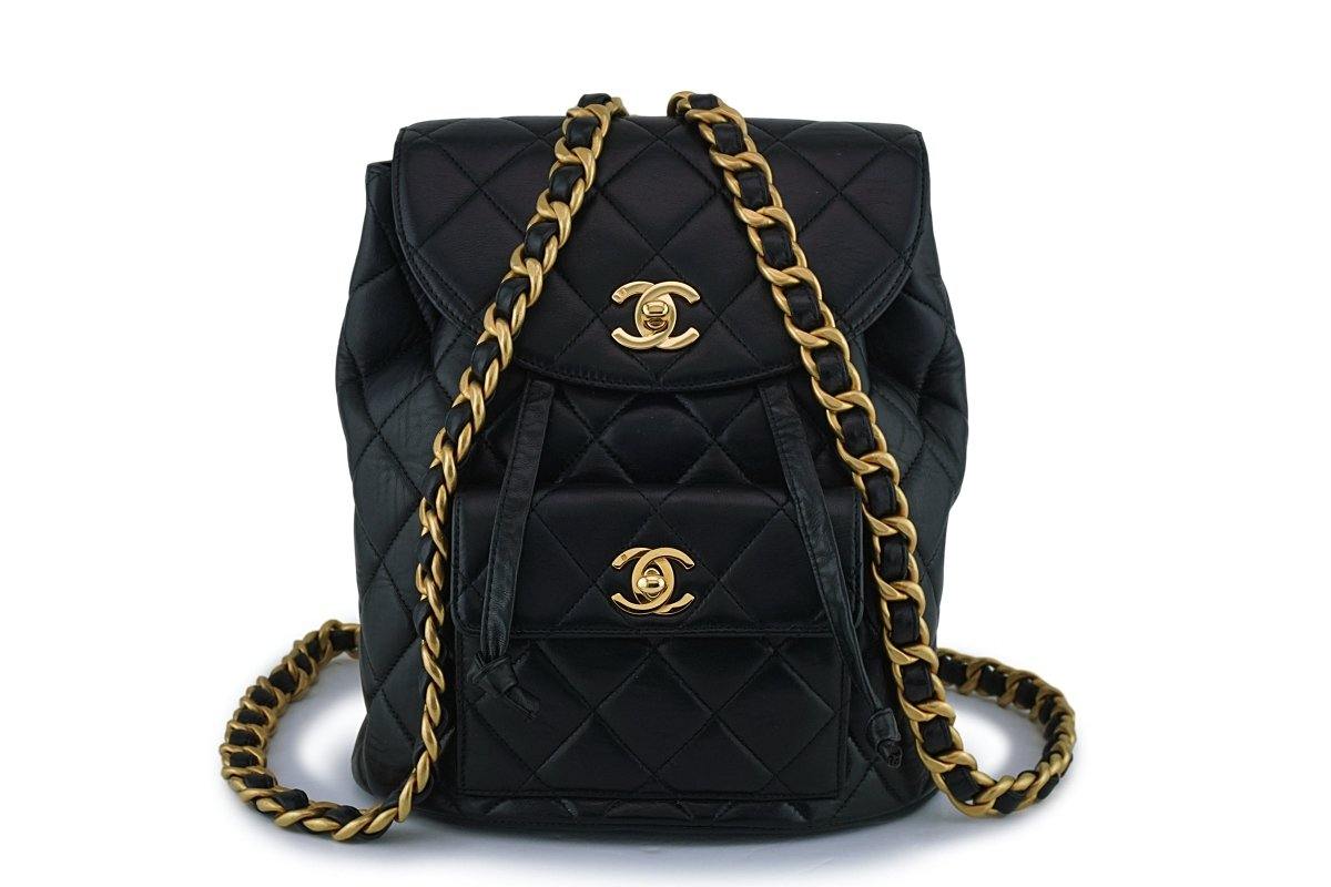 Chanel Vintage Black Lambskin Classic Quilted Backpack Bag 24k GHW – Boutique Patina